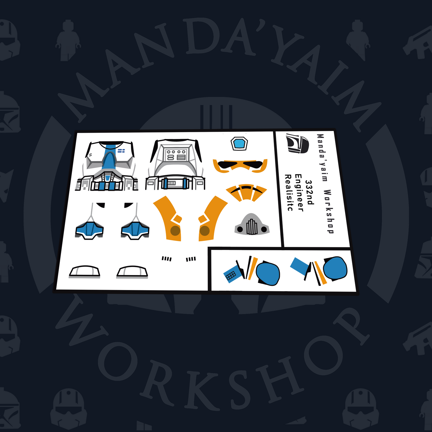 Orange-Blue Engineer decal