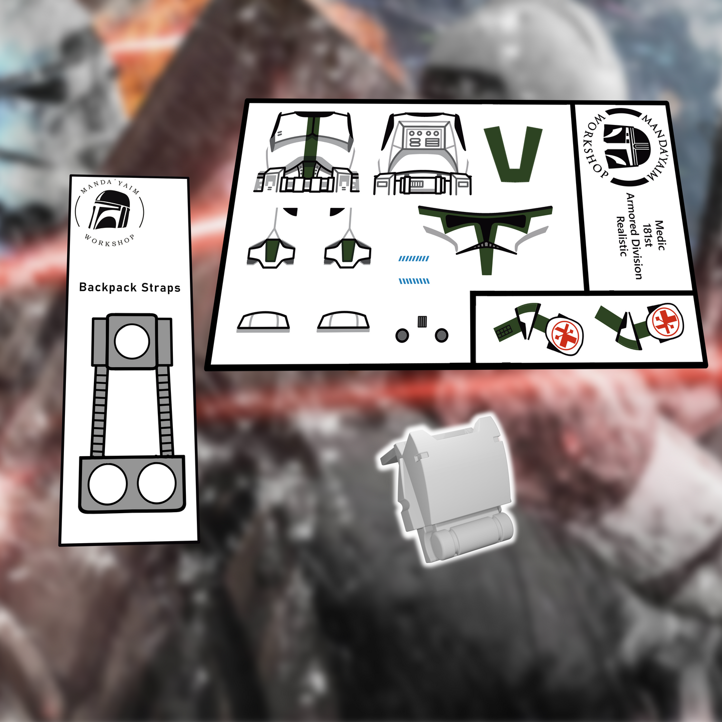 Dark Green Medic decal