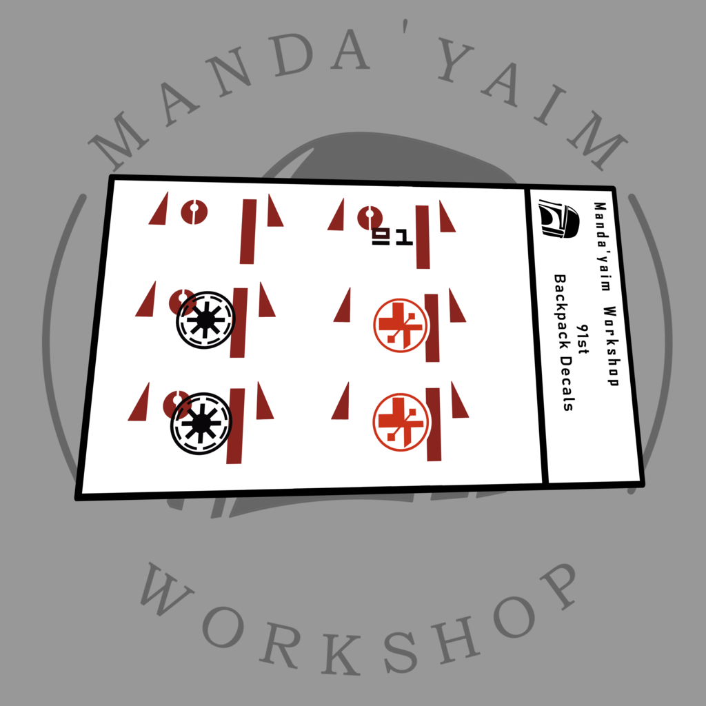 91st Backpack Decals