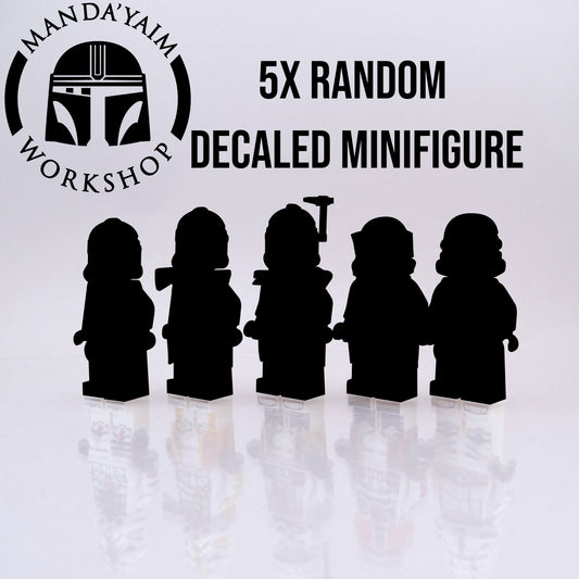 5x Random decaled minifigures